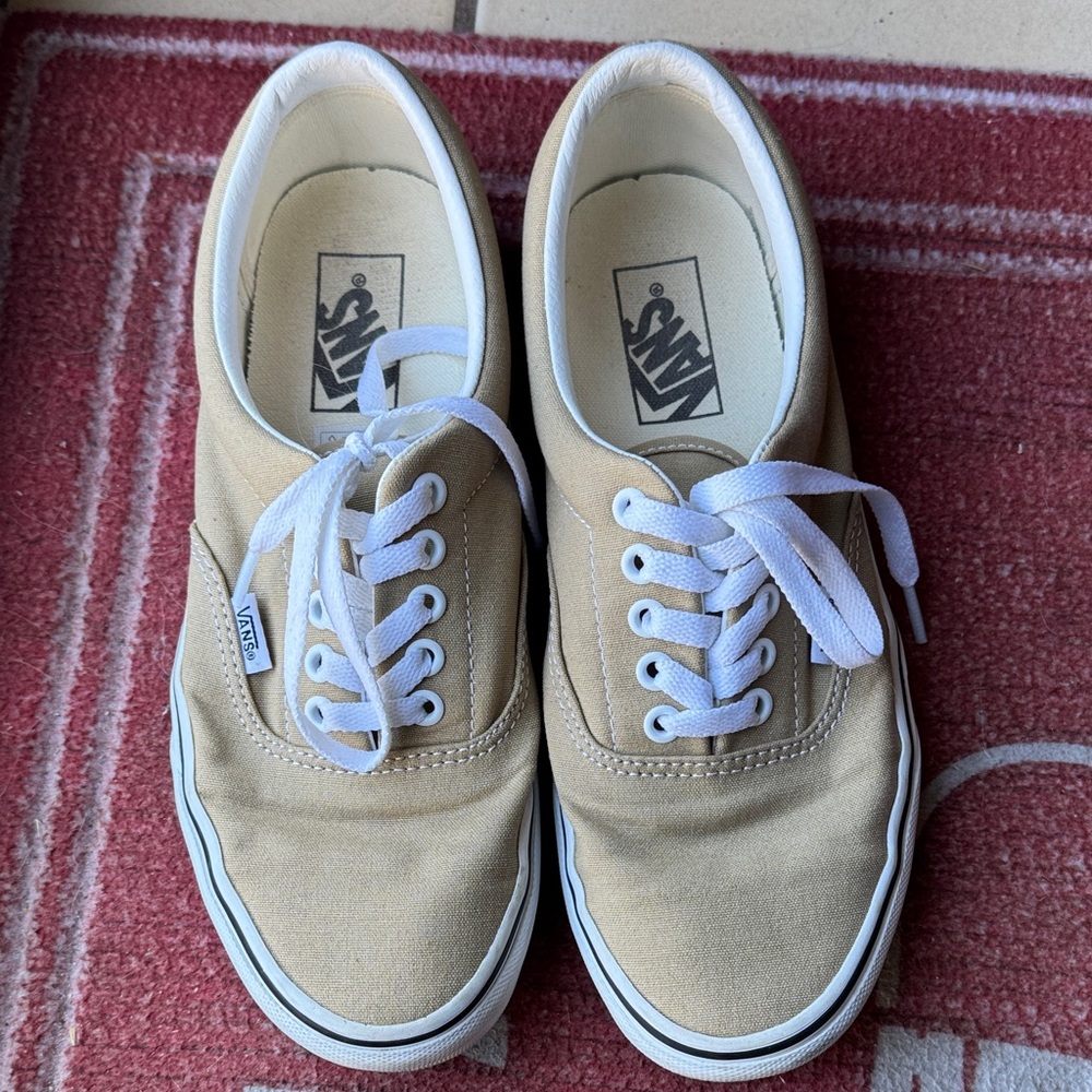 Vans Beige Canvas Lace-Up Shoes